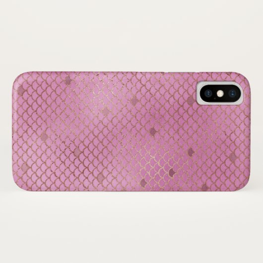Blush Pink Mermaid Scales Muster Case-Mate iPhone Hülle (Rückseite (Horizontal))