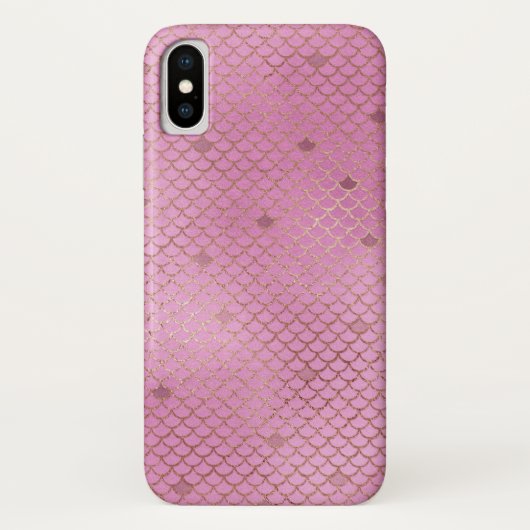 Blush Pink Mermaid Scales Muster Case-Mate iPhone Hülle (Rückseite)
