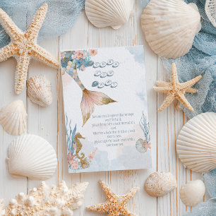 Blush Pink Mermaid Schwanz Baby Showbook for Baby Begleitkarte