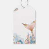 Blush Pink Mermaid Schwanz Babydusche Geschenkanhänger (Rückseite)