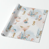 Blush Pink Mermaid Schwanz Babydusche Geschenkpapier (Ungerollt)