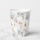 Blush Pink Mermaid Schwanz Babydusche Pappbecher (Rückseite)