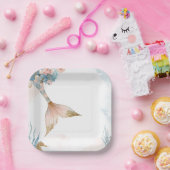 Blush Pink Mermaid Schwanz Babydusche Pappteller (Party)