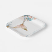 Blush Pink Mermaid Schwanz Babydusche Pappteller (Gewinkelt)