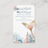 Blush Pink Mermaid Schwanz Babydusche Windelwanne Begleitkarte (Vorderseite)