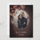 Blush Pink Metallic 3 D Flowers Wedding Invitation Einladung (Rückseite)