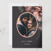 Blush Pink Metallic 3 D Flowers Wedding Invitation Einladung (Rückseite)