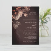 Blush Pink Metallic 3D Flowers Wedding Invitation Einladung (Stehend Vorderseite)