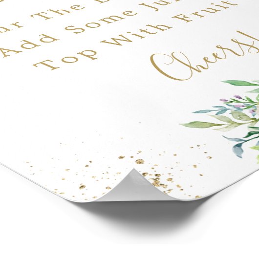 Blush Pink Mimosa Bar Sign Poster (Ecke)