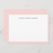 Blush Pink | Minimal Feminine Monogram Design Mitteilungskarte (Vorne/Hinten)