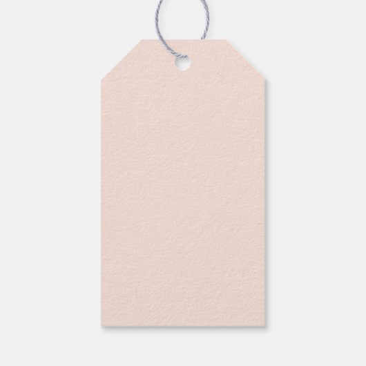 Blush Pink Minimal Wedding Danke Geschenkanhänger (Rückseite)