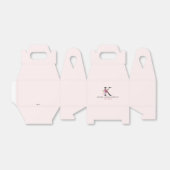 Blush Pink Minimalisation Custom Floral Monogram Geschenkschachtel (Ungefaltet)