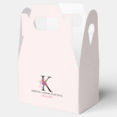 Blush Pink Minimalisation Custom Floral Monogram Geschenkschachtel (Geöffnet)