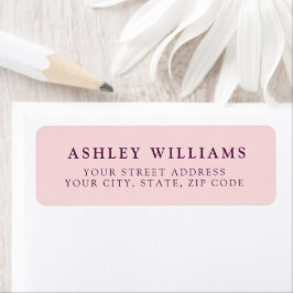 Blush Pink Minimalist Elegant Return Stickers