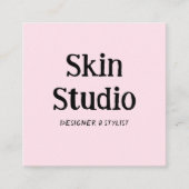 Blush Pink Minimalist Skin Studio Qr Code Quadratische Visitenkarte (Vorderseite)