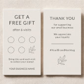 Blush Pink Minimalist Small Business Loyalty Card Visitenkarte