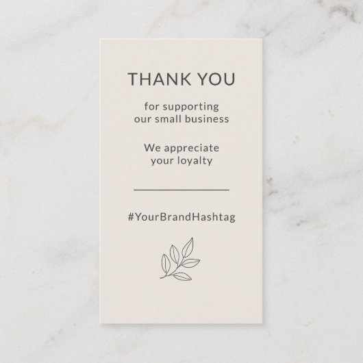 Blush Pink Minimalist Small Business Loyalty Card Visitenkarte (Rückseite)