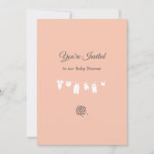 Blush Pink Minimalistisch Baby Girl Dusche Einladung (Vorderseite)
