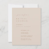 Blush Pink Minimalistisch Bridal Dusche Einladung (Vorderseite)