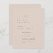 Blush Pink Minimalistisch Bridal Dusche Einladung (Vorne/Hinten)