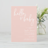 Blush Pink Minimalistisch Moderne Boho Babydusche Einladung (Stehend Vorderseite)