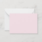 Blush Pink Minimalistisch Monogram Name Flush Note Mitteilungskarte (Rückseite)
