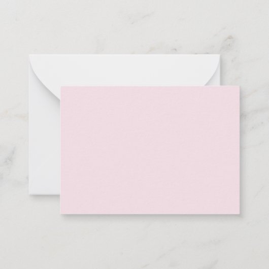 Blush Pink Minimalistisch Monogram Name Flush Note Mitteilungskarte (Rückseite)