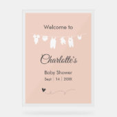 Blush Pink Minimalistisch Translucent Baby Girl Du Acrylschild (Vorderseite)