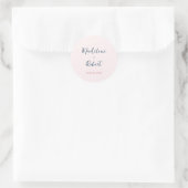 Blush Pink Mininmalist Wedding Umschlag Aufkleber (Tasche)