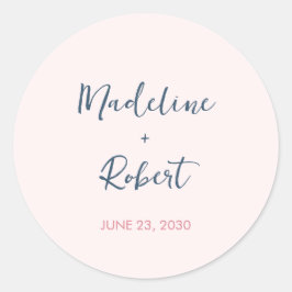 Blush Pink Mininmalist Wedding Umschlag Aufkleber