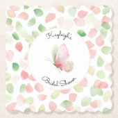 Blush Pink Mint Floral Butterfly Bridal Shower  Untersetzer (Vorderseite)
