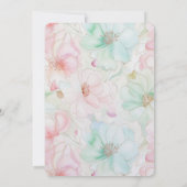 Blush Pink Mint Flowers Birthday Einladung (Rückseite)