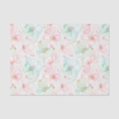 Blush Pink Mint Flowers Birthday Seidenpapier (Vorderseite)