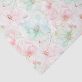 Blush Pink Mint Flowers Birthday Seidenpapier (Ausschnitt)