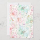 Blush Pink Mint Flowers Bridal Shower Einladung (Rückseite)