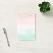 Blush Pink Mint Gold Confetti Ombre Post-it Klebezettel (Büro)