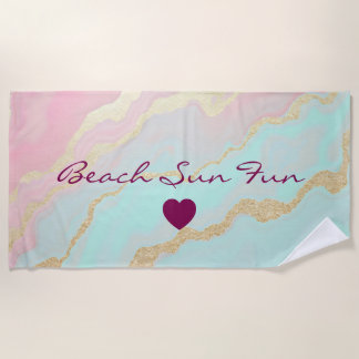 Blush Pink Mint Gold Luxury Popular Collection Strandtuch