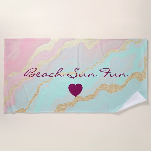 Blush Pink Mint Gold Luxury Popular Collection Strandtuch (Vorderseite)
