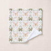 Blush Pink Mint Green Butterflies  Badhandtuch Set (Waschlappen)