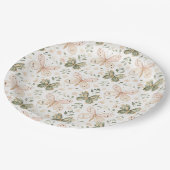 Blush Pink Mint Green Butterflies Wedding Pappteller (Schrägansicht)