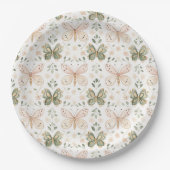 Blush Pink Mint Green Butterflies Wedding Pappteller (Vorderseite)