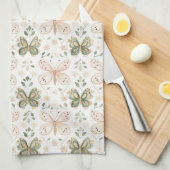 Blush Pink Mint Green Butterfly Geschirrtuch (Viertel Falte)