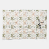 Blush Pink Mint Green Butterfly Geschirrtuch (Horizontal)