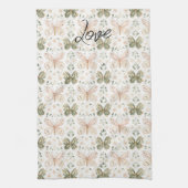 Blush Pink Mint Green Butterfly Geschirrtuch (Vertikal)