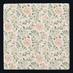 Blush Pink Mint Green Butterfly Steinuntersetzer<br><div class="desc">Blush Pink Peach Flowers Green Leaves</div>