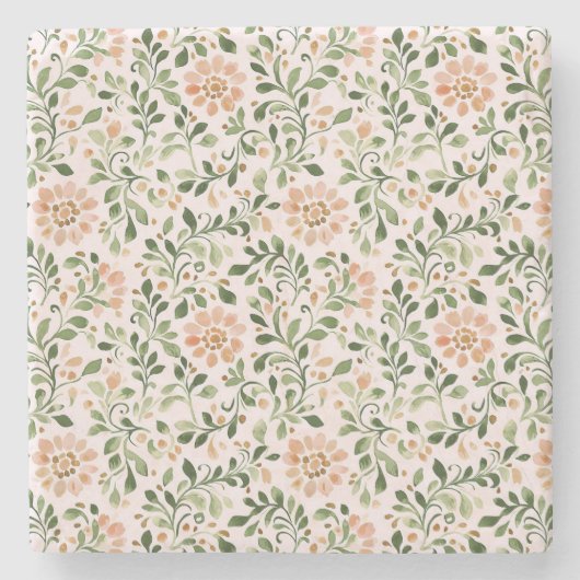 Blush Pink Mint Green Butterfly Steinuntersetzer (Vorderseite)