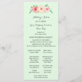 Blush Pink Mint Green Floral Hochzeitsprogramm Programm (Rückseite)