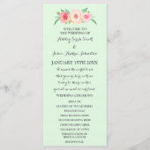 Blush Pink Mint Green Floral Hochzeitsprogramm Programm (Vorderseite)