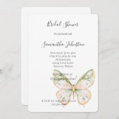 Blush Pink Mint Green Gold Butterfly Bridal Shower Einladung (Vorne/Hinten)
