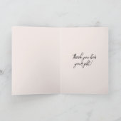 Blush Pink Mint Green Gold Butterfly Love Dankeskarte (Innenseite)